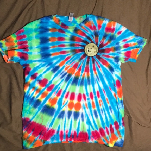 Other - Dogecoin medium tie dye T-shirt embroidered patch